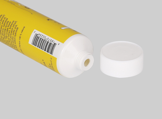 D35mm 35-110ml Custom Cosmetic Tubes Empty Plastic Hand Cream Squeeze With Vertical Stripe Screw On Cap